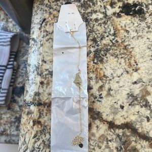 Israel Jerusalem fashion bracelet Gold with red good luck bag